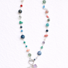 765873c5-c024-49d3-acec-93d6031f8557 Mixed Gemstone Charm Necklace with Turquoise Pendant