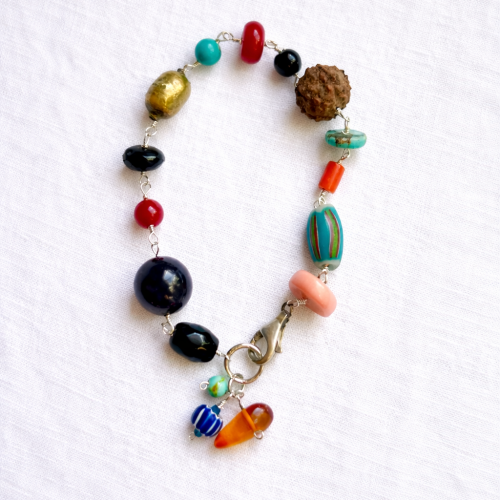 Eclectic Beaded Charm Bracelet