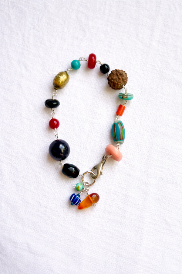 Eclectic Beaded Charm Bracelet