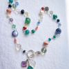 a67aed7a-d68d-454b-bce8-535c3abf1431 Mixed Gemstone Charm Necklace with Turquoise Pendant